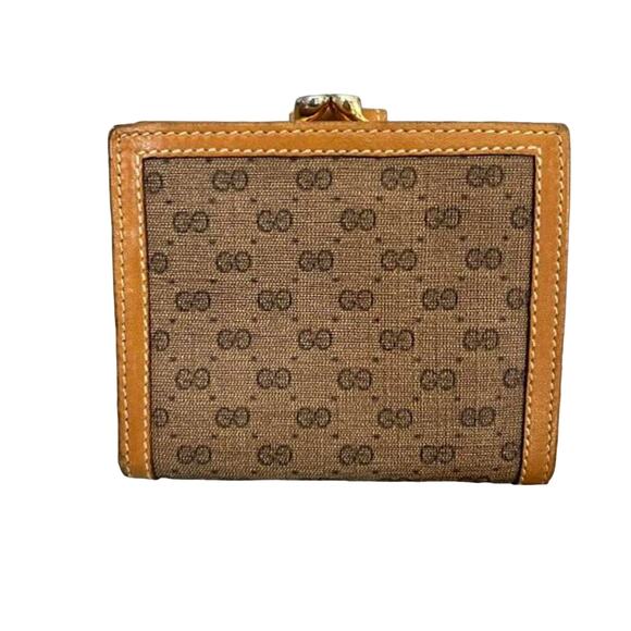 Gucci Micro GG Vintage BiFold Kiss Lock Wallet (GGXX001) - Picture 2 of 12